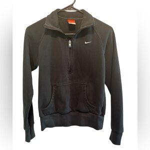 Black Nike embroidered swoosh quarter zip jacket